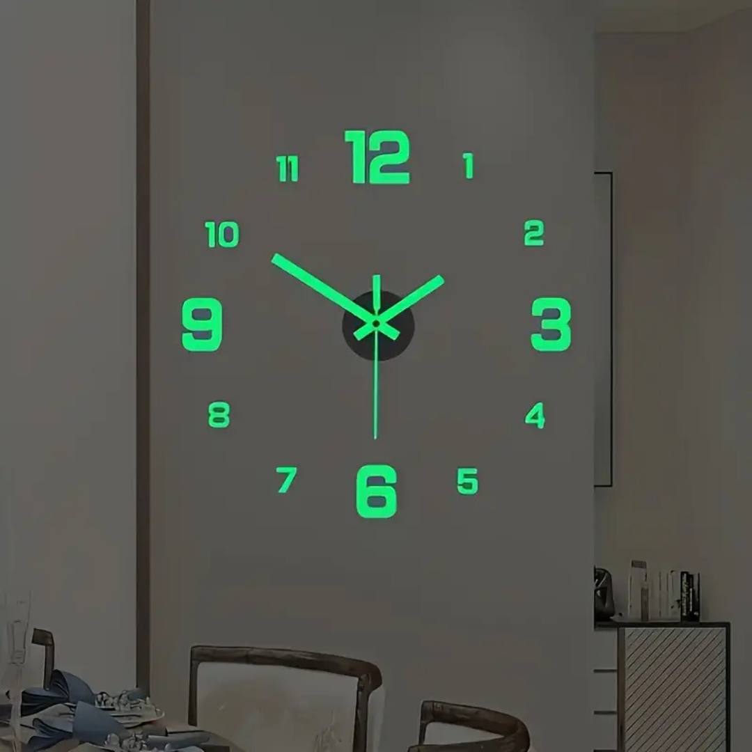 3D zidni sat koji svetli u mraku